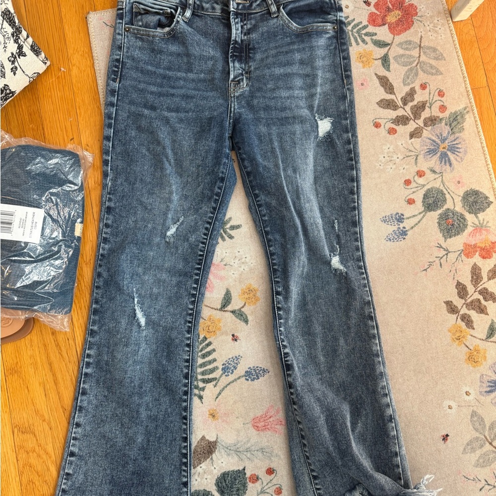 Distressed Blue Jeans